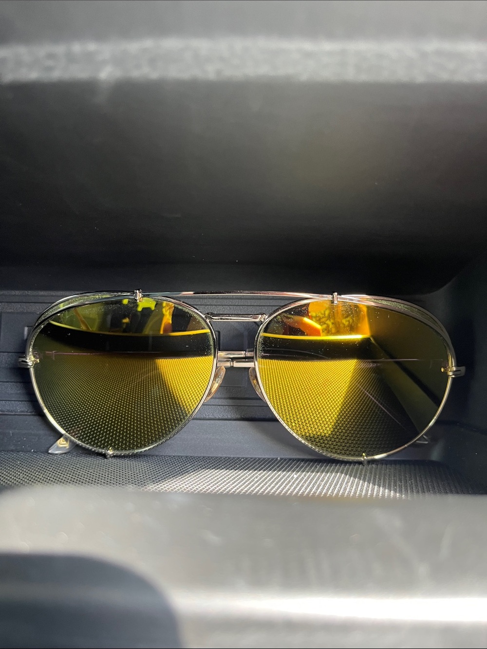 Diff Eyewear Gold Frame Sunglasses with Yellow Lenses